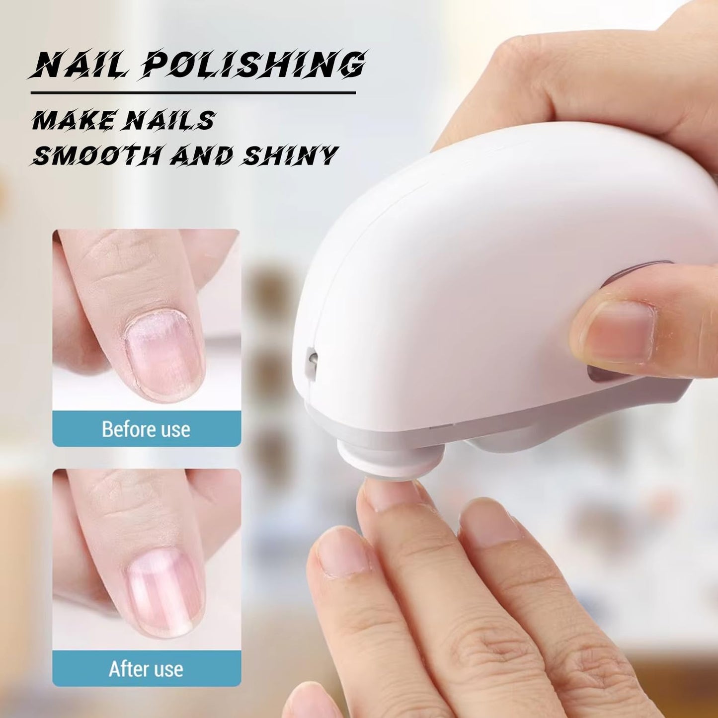 3 in 1 Electric Nail Clipper, Automatic Nail Clippers 2 Speeds with Led Light & USB Rechargeable Safety Fingernail Trimmer for Baby Kids Adults Seniors (White)
