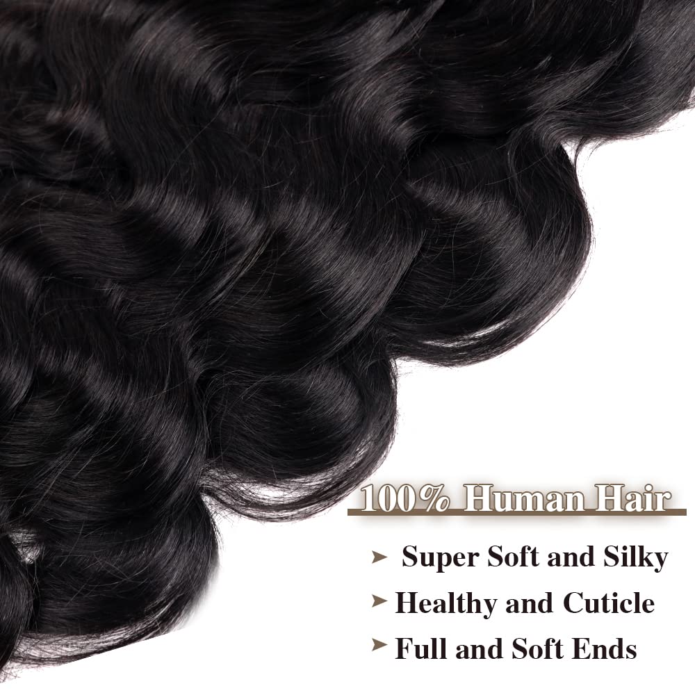 Body Wave Clip In Hair Extensions For Black Women 8Pcs Clip In Human Hair Extensions With 18 Clips Double Weft Natural Color 120g(22inch, Natural Black Body)