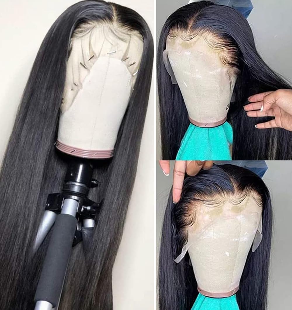 360 Lace Front Wigs Human Hair 360 Lace Front Wigs Pre Plucked Hairline, Wear And Go Human Hair HD Transparent Lace Frontal Wigs Human Hair for Women Glueless Wigs Human Hair with Baby Hair (14 Inch)