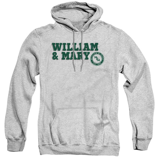 William & Mary Official Block Text Unisex Adult Pull-Over Hoodie,Athletic Heather, Small