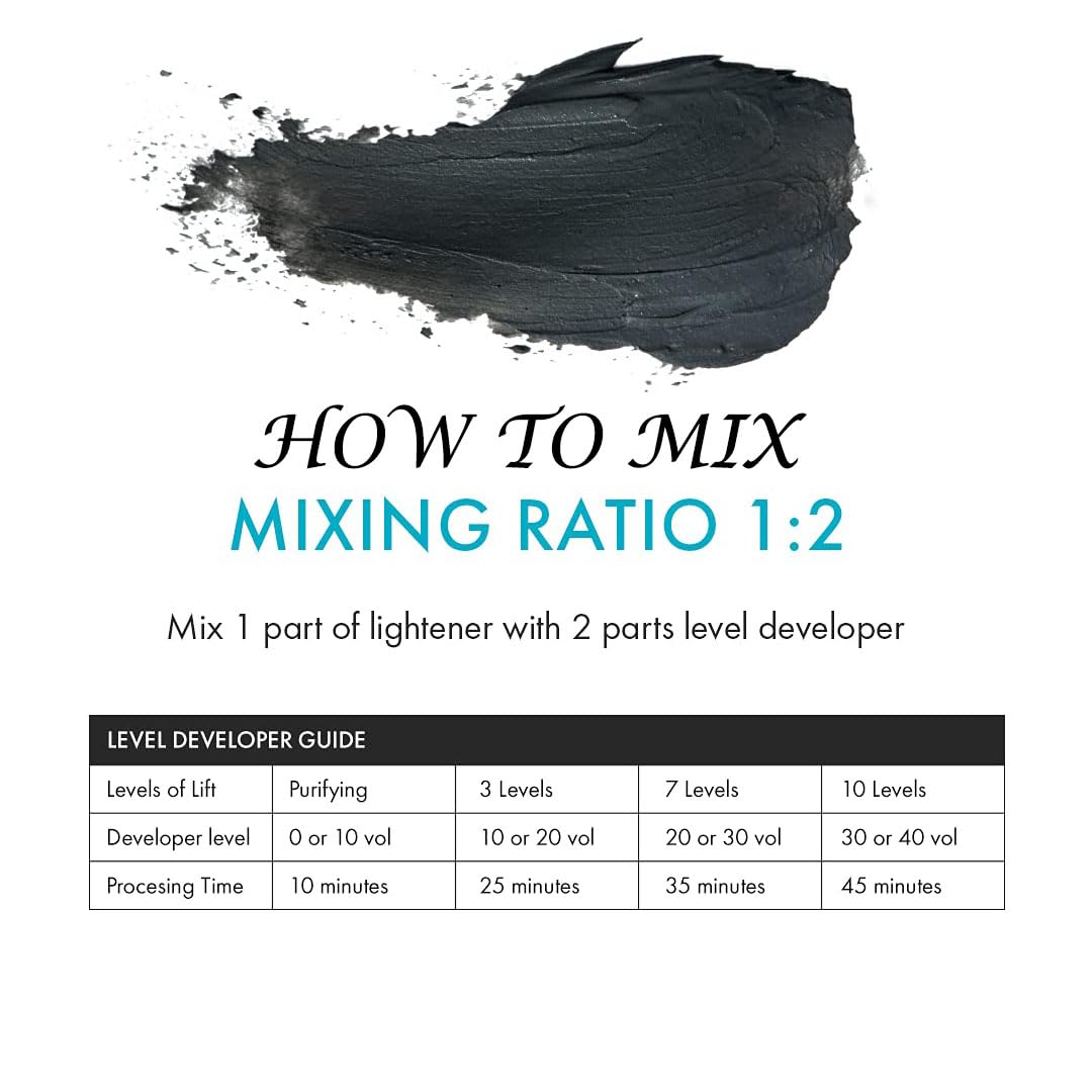Hair Bleaching Powder for Dark Hair Lightening Blonde Hair Salon Quality Safe at Home (Charcoal 1.05 oz (pack of 1))
