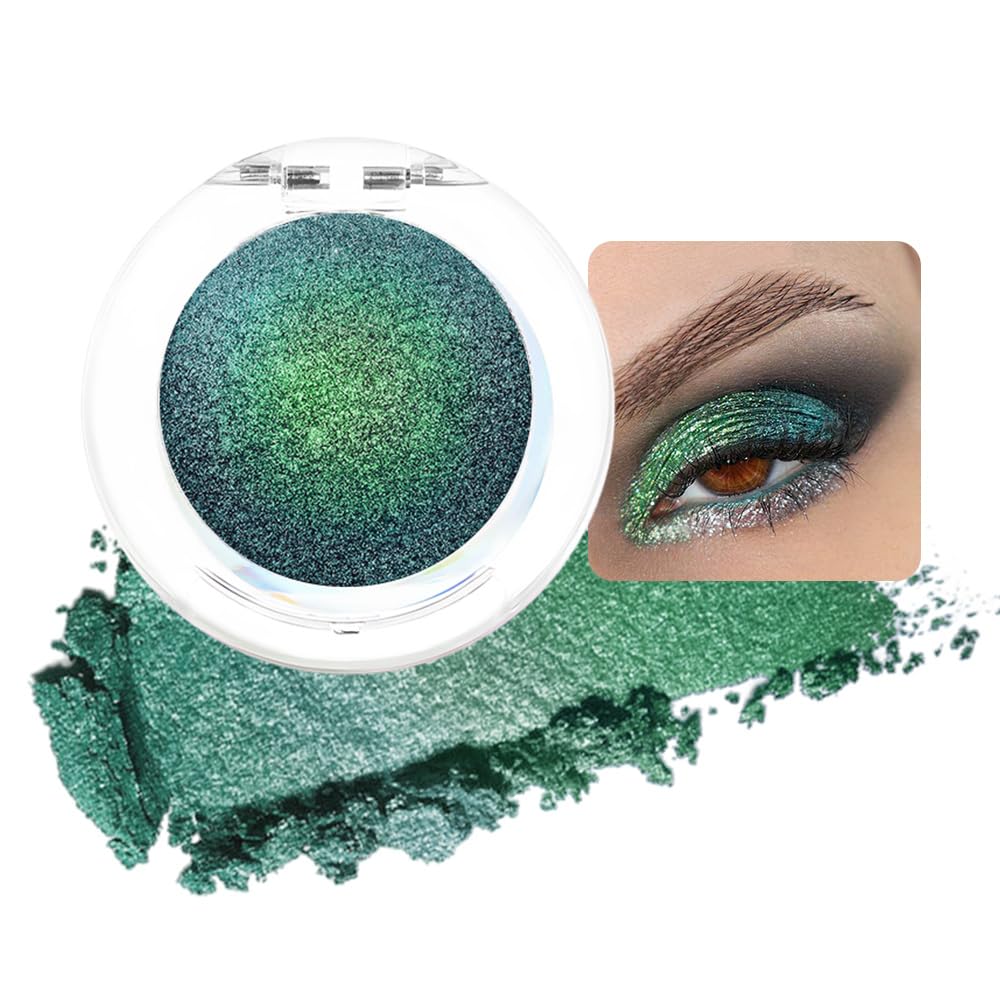 evpct Mermaid Chameleon Eye shadow Palette Duochrome MultiChrome Makeup, Fairy Green Glitter Shimmer Loose Eyeshadow Palette High Pigments Chameleon Chrome Holographic Eyeshadow MultiChrome