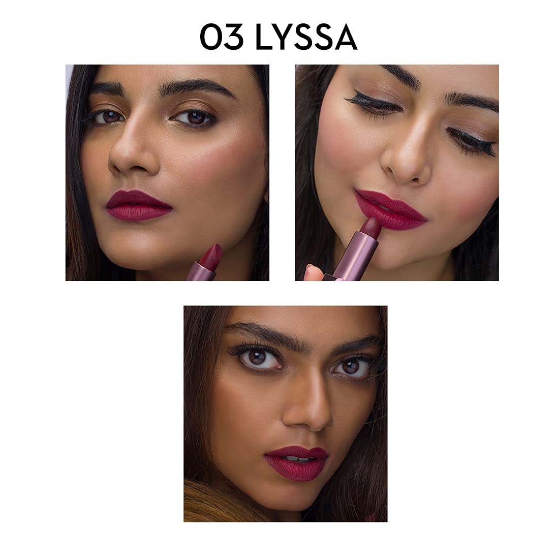 SUGAR Cosmetics Mettle Matte Lipstick, Superior Pigmentation, Ultra-Light Smooth Silky Lips - 03 Lyssa (Deep Burgundy Red)