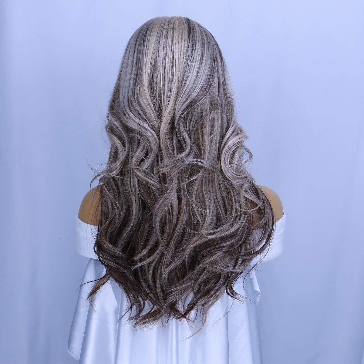 WTHCOS Blonde Mixed Brown Wig Long Wavy Hair Wig for Women Middle Part Wig Auburn Wig Heat Resistant Synthetic Hair Wigs for Daily Use Cosplay Wig With Wig Cap