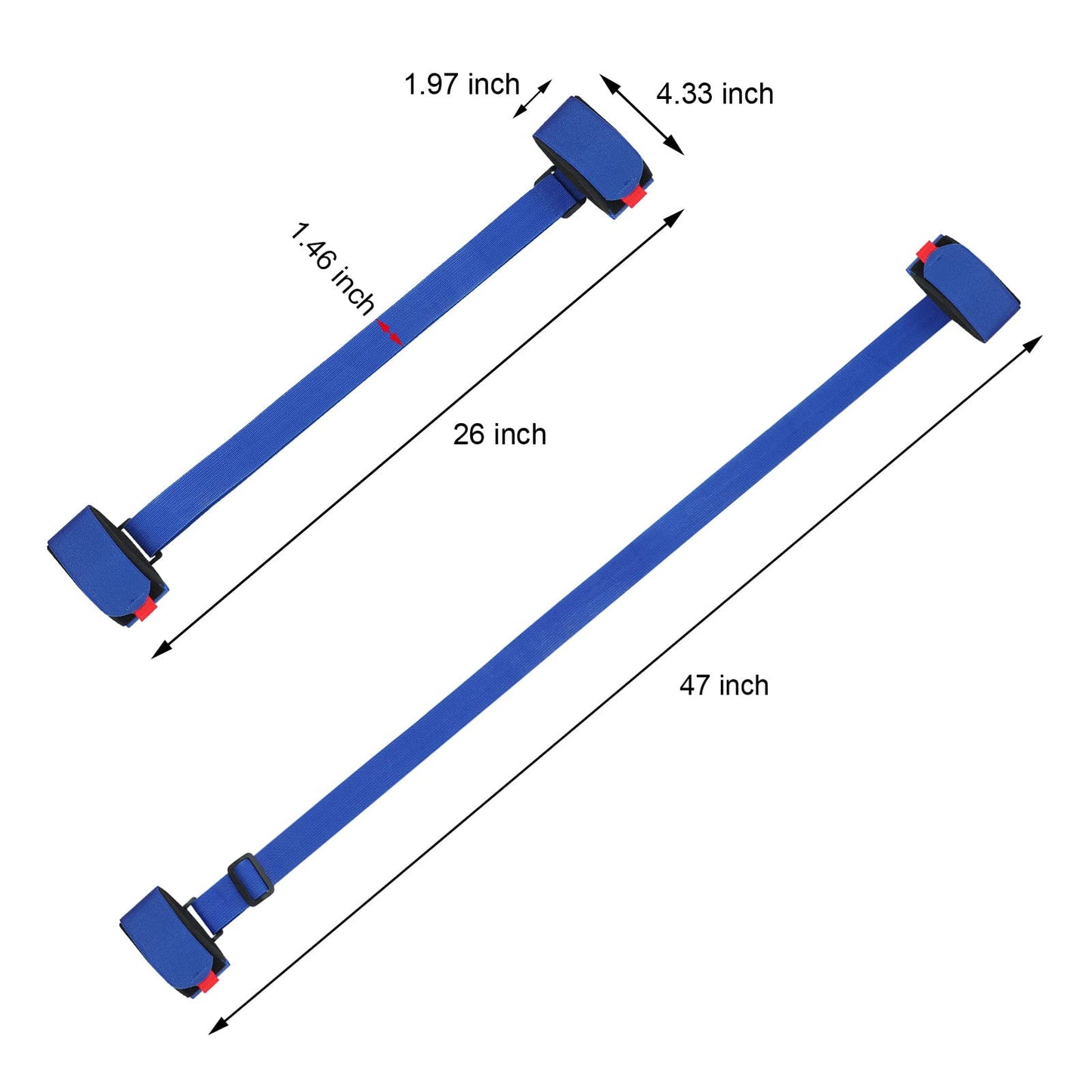4 Pack Ski Straps Ski Carrier Strap Adjustable Shoulder with Cushioned Fastener Tape Strap Loop Strong for Adults Kids