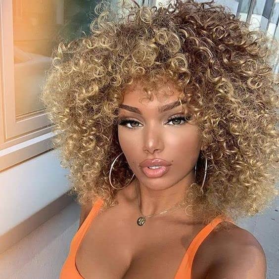 12 14 16 inch Honey Blonde Curly Wave Bundles 1B27 Ombre Bundles Honey Blonde Kinky Curly Human Hari Unprocessed Brazilian Virgin Weave Hair Bundles Blonde Kinky Curly Bundles Human Hair