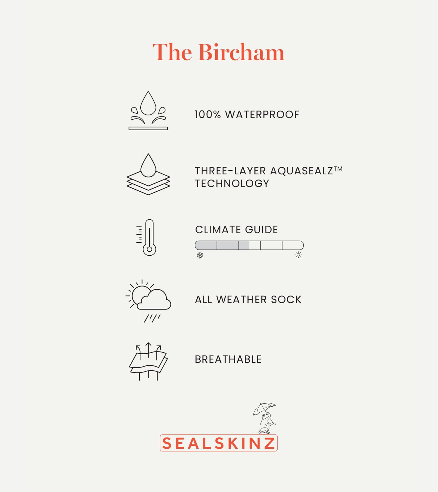 SEALSKINZ Bircham Unisex Waterproof All Weather Ankle Length Sock, Black/Grey Marl, L