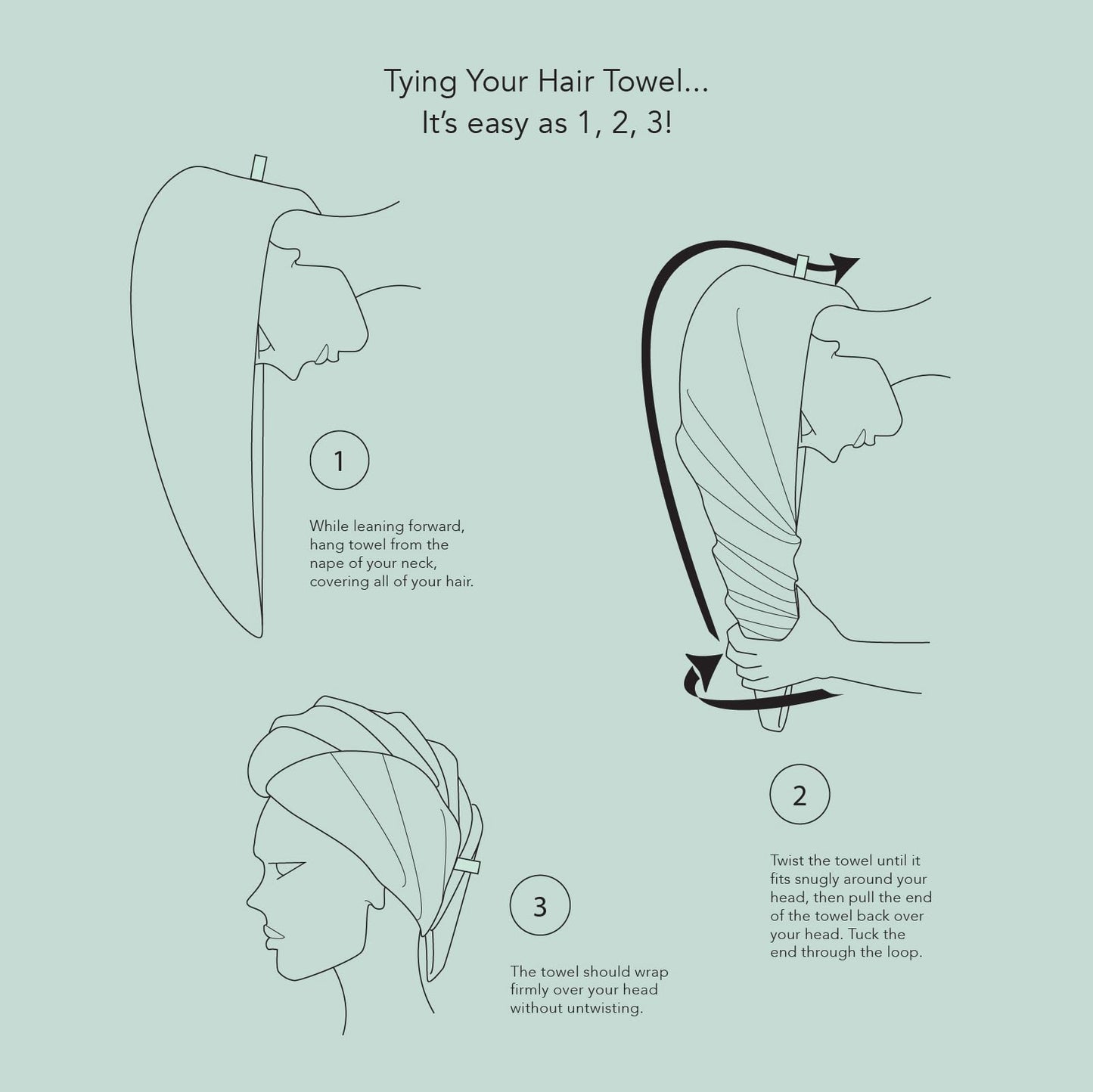 Texere Women's Rayon and Cotton Terry Spa Hair Towel - Quick Dry, Absorbent and Lightweight Hair Wrap Towel with Loop and Twist Closure (Tya, Purple, U)
