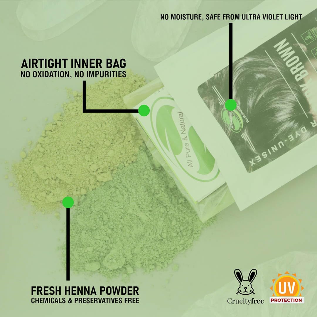 2 Packs Of Dark Brown Henna Hair & Beard Color/Dye 150 Grams - Natural Hair Color, Plant-based Hair Dye - The Henna Guys