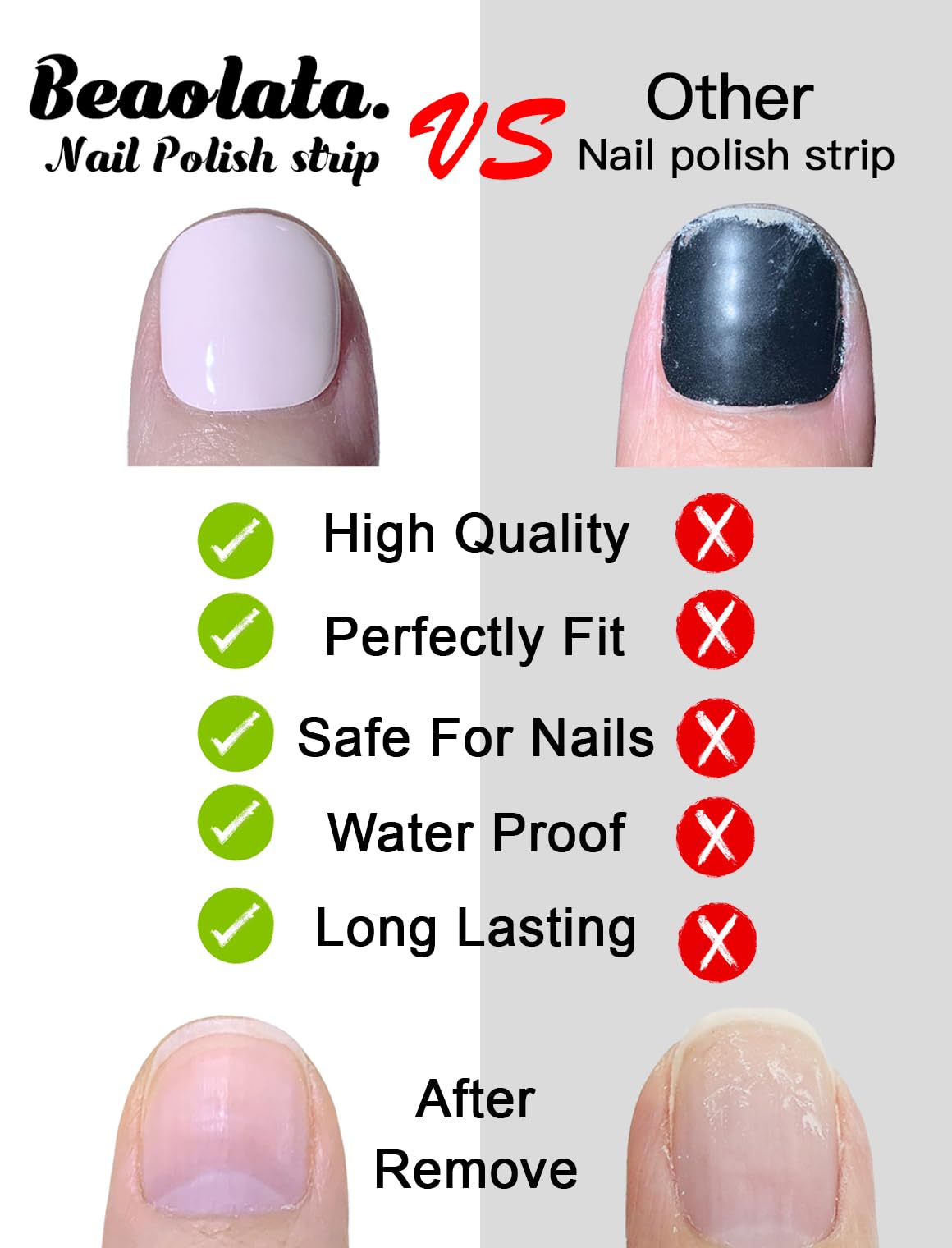 Beaolata Nail Polish Strips, 32PCS Salon Quality Wraps, Long Lasting Gel Nail Stickers for Women Easy Apply& Remove (Net Grey White)