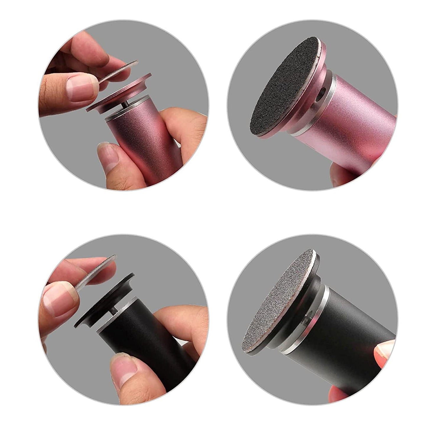 120pcs Replaceable Sandpaper Refill Discs for Electric Foot File Callus Remover Dead Skin Removal (60pcs Rough 60 Grit, 60pcs Smooth 100 Grit)