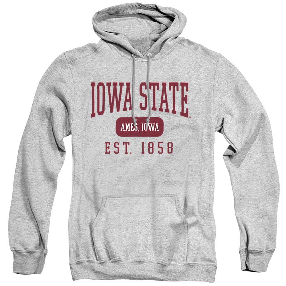 Iowa State University CyclonesOfficial Founded Date Unisex Adult Pull-Over Hoodie, Athletic Heather, Medium