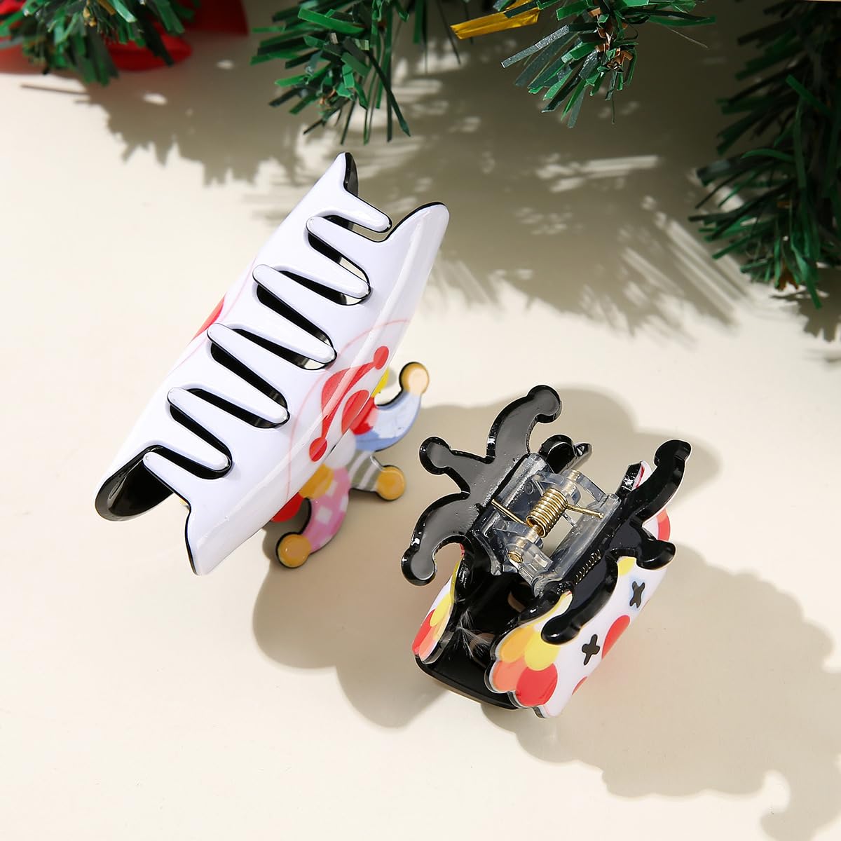 Clown Hair Claw Clip for Women Girls Halloween Clown Costumes Decoration Accessories,Cosplay Party Dress Up Supply (Clown B)