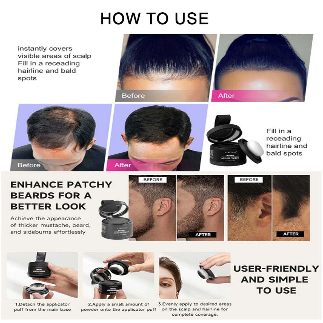 Maycheer Pang Pang Hair Shadow, Maycheer Hairline Powder for Women, 30 Colors Maycheer Root Cover up with Mirror and Cushion, Instantly Conceals Hair Loss (#29 Smoky Gray)