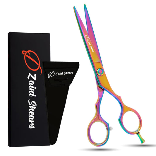 Hair Cutting Scissors Extremely Sharp Right-Hand Razor Edge - 6” Overall Length,Made of 420c Japanese Stainless Steel Salon Scissors Professional Barber Haircut Scissors (multicolour, 6'')
