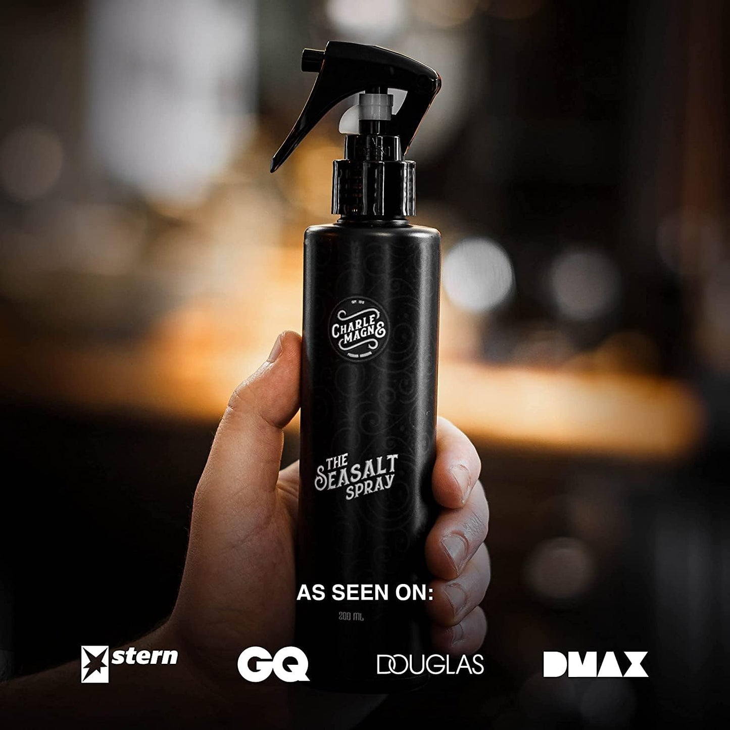 Charlemagne Sea Salt Spray for Men - Firm Hold, 200ml, 2 Pack, Mediterranean Breeze - Salt Water Texture Spray for Hair Volume & Beach Wave Curls with Heat Protection - Matte Finish, Made in Germany