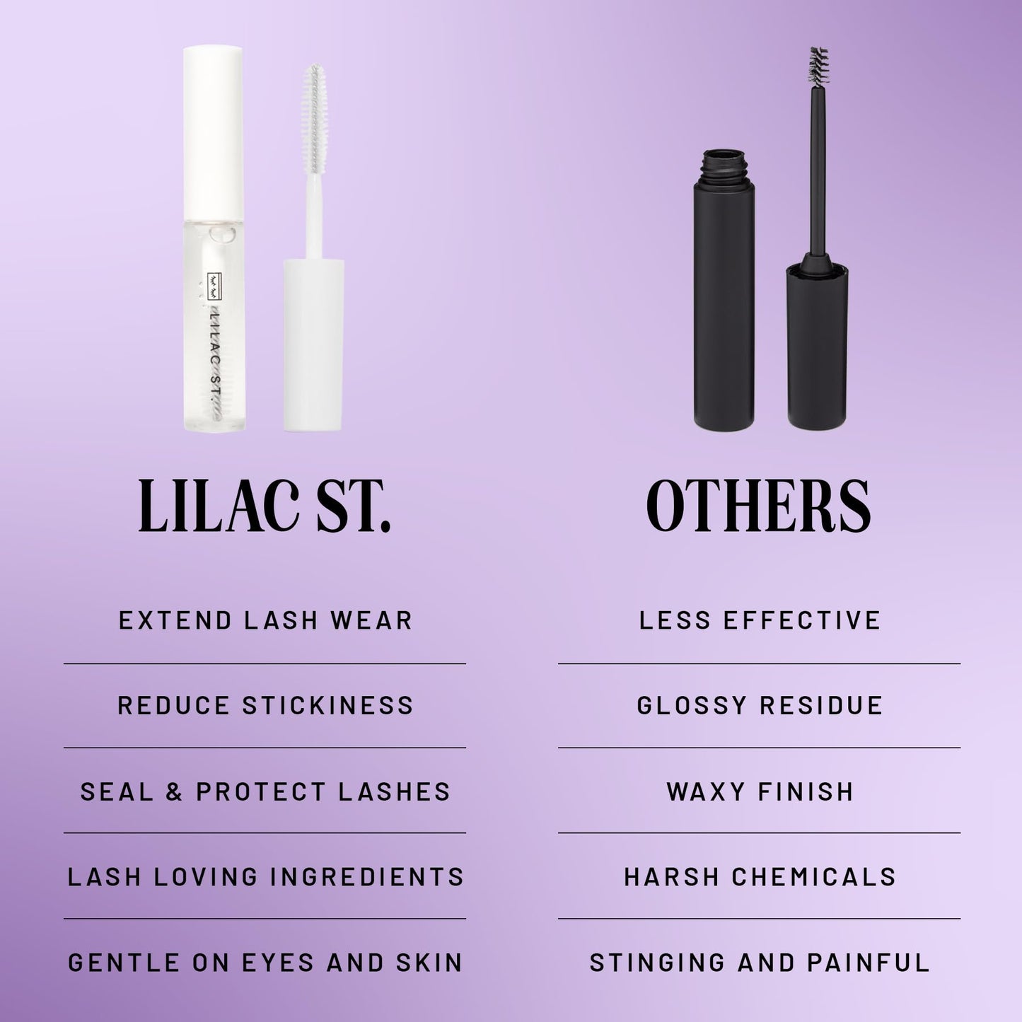 Lilac St. - Lilac Lash Crystal Coat - Glossly & Clear Lash Sealant - Long Lasting Lash Application - Extend Wear - Brush Applicator Tip - Waterproof - Cruelty Free, Vegan, Women Founded - 0.17 fl oz