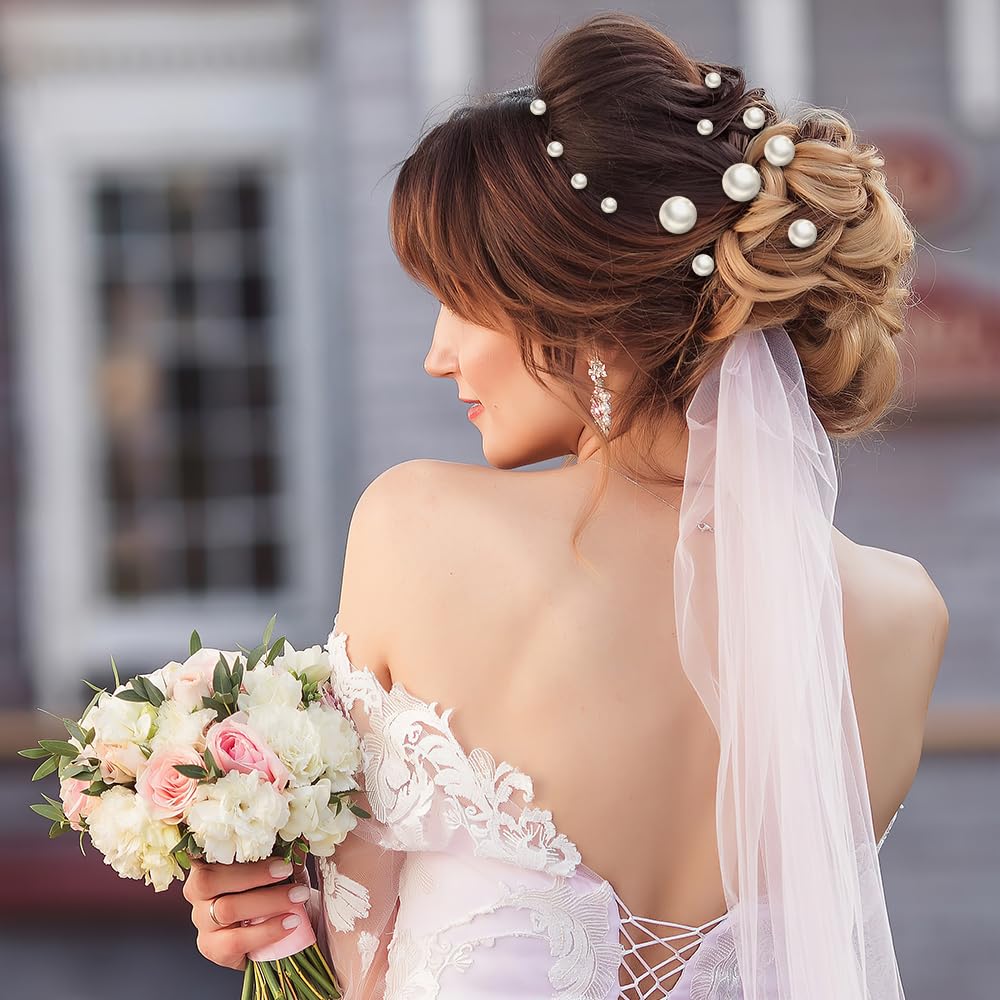 18Pcs Pearl and Rhinestone Hair Accessories for Wedding, Bridal Styling - U Shaped Bobby Pins, Hair Pins for Bride and Girls (Silver)