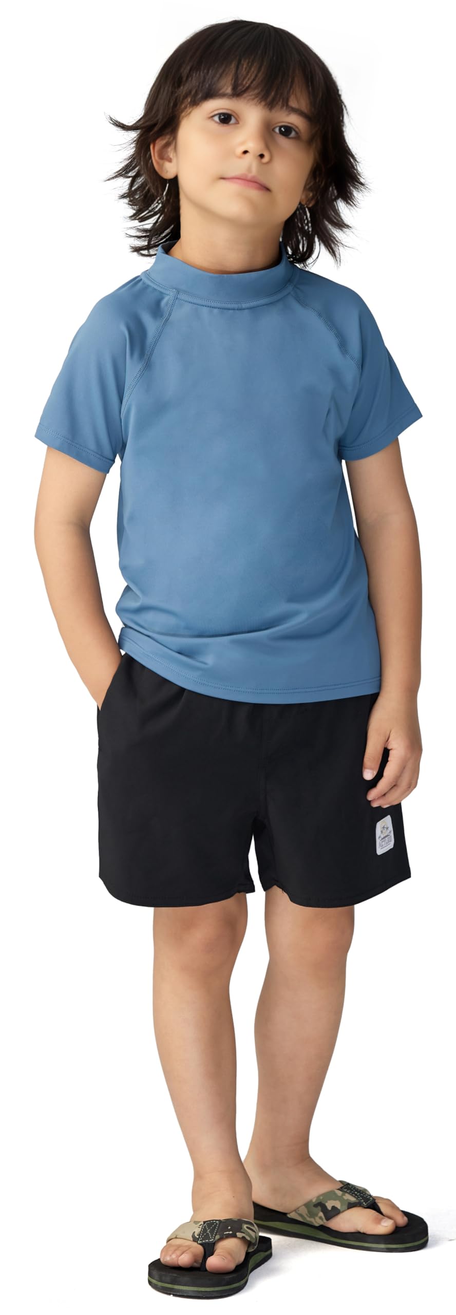 Actleis Boys Swim Shirt Quick Dry Kids Sun Protection Rash Guard Short Sleeve UPF50+ Toddler Sun Shirts Royal Blue