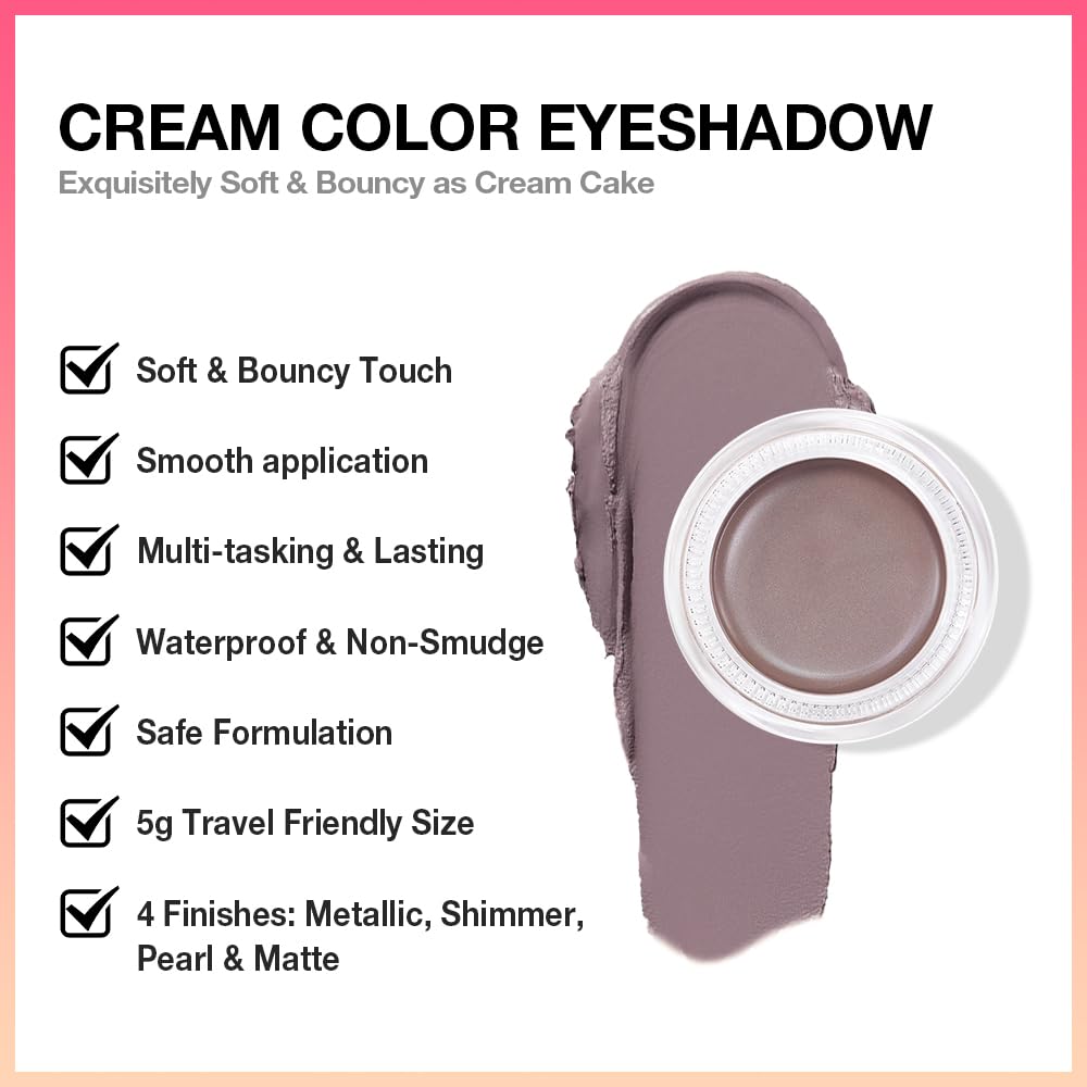evpct Single Cream Eye Shadow Makeup Pallette Brightener, Espresso Coffee Brown Matte Highly Pigmented Monochrome Mini Eyeshadow Palette, Natural, Waterproof, Blendable, sombras en crema para ojos 715