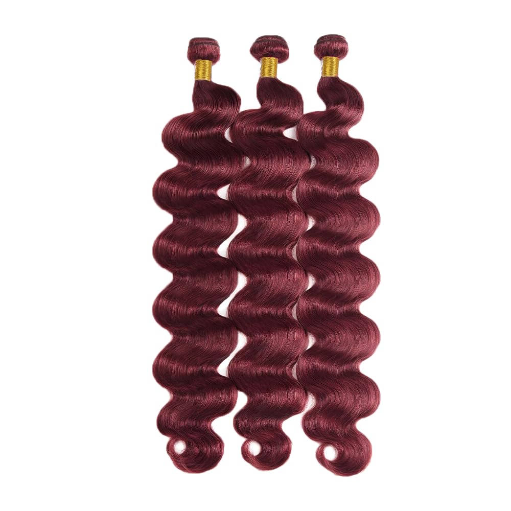 30 30 30 Inch Vinmdonm 99J Human Hair Bundles Burgundy Body Wave Bundles Brazilian Unprocessed Virgin Hair 3 Bundles 99J Body Wave Bundles Wine Red Bundles Remy Hair Extensions