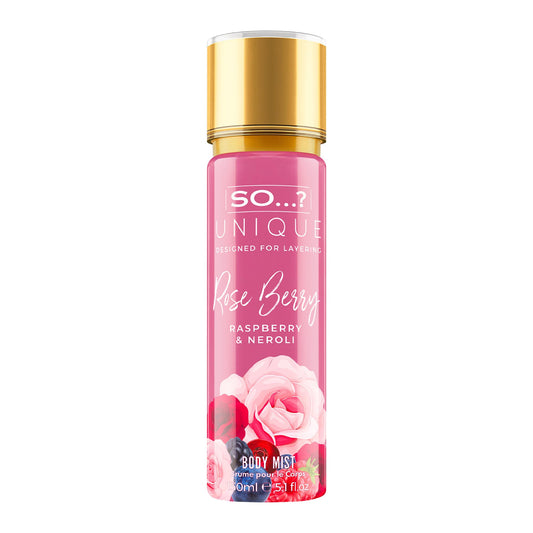 So…?...? Unique Rose Berry Body Mist - Floral, Fruity Body Spray for Women - Vegan Perfume for Women with Rose, Vanilla, Musk Notes - 5.1 oz