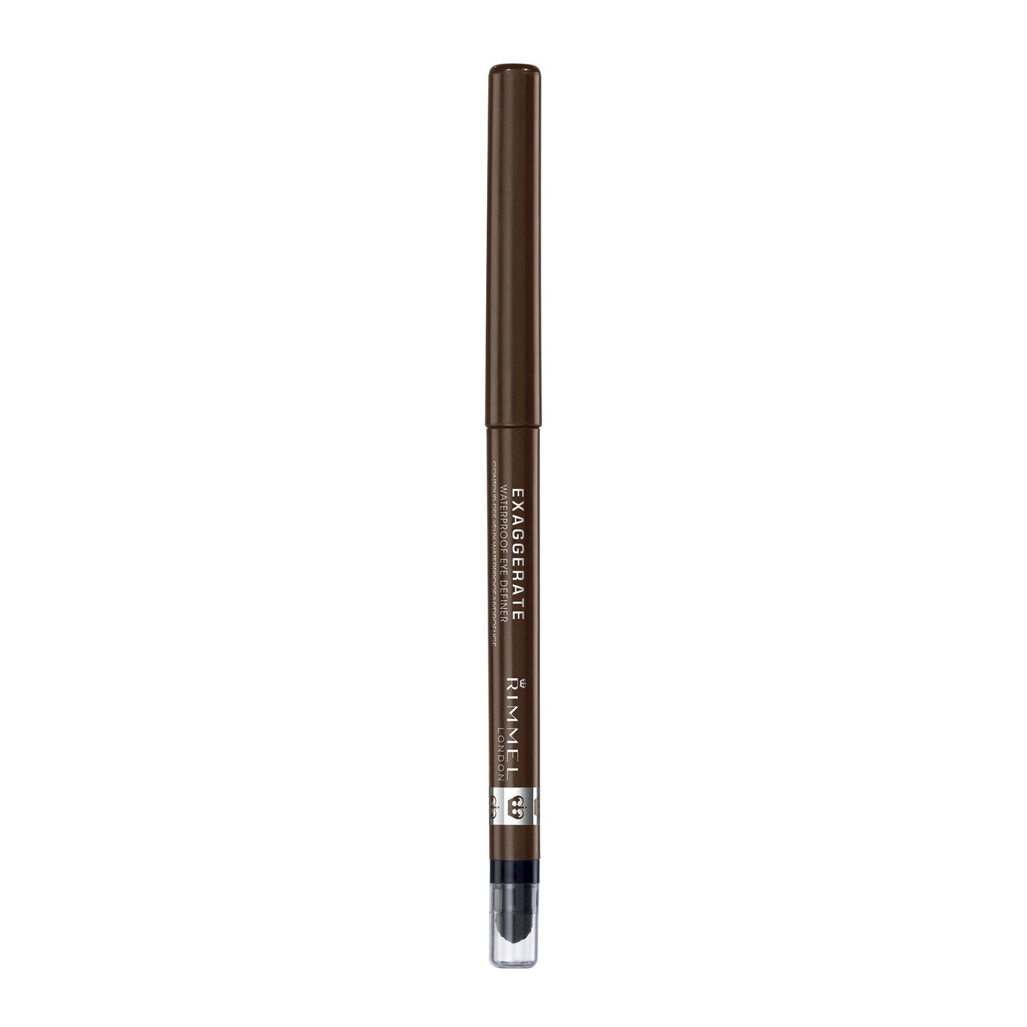 Rimmel London Exaggerate Waterproof Eye Definer Eyeliner Set, 263 Starlit Black & 212 Rich Brown, Highly Pigmented, Built-In Smudger, 0.01oz Each