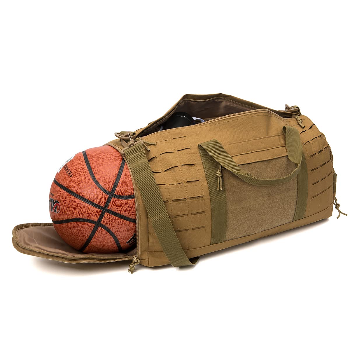 QT&QY 40L Military Tactical Duffle Bag For Men Sport Gym Bag Fitness Tote Travel Duffle Bag Training Workout Bag With Shoe Compartment Basketball Football Weekender Bag