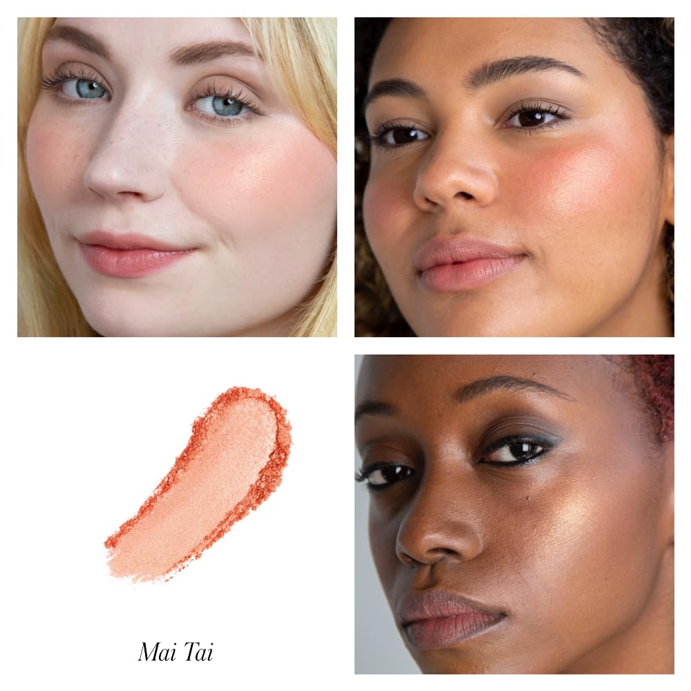 RMS Beauty ReDimension Hydra Powder Blush - Powder Gel Blush for Cheeks, Luminous Highlight, Cream Blush Powder, Glow Makeup Cheek Tint Highlighter