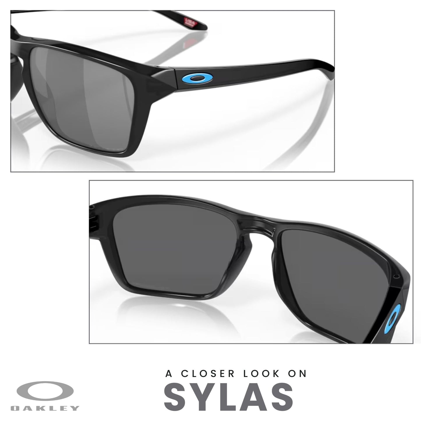Oakley Sylas OO9448 944823 57MM Black Ink/Black Iridium Polarized Rectangular Sunglasses for Men + BUNDLE Accessory Leash + BUNDLE with Designer iWear Eyewear Kit
