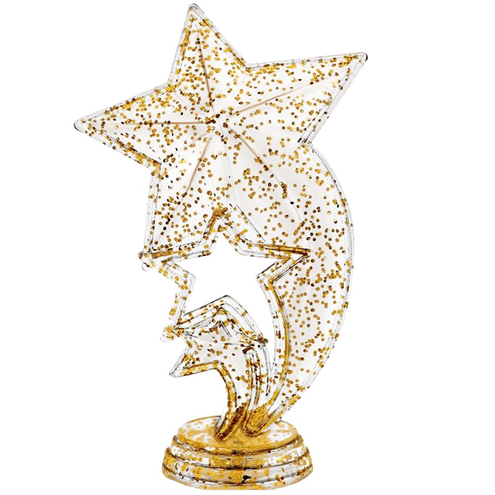 6" Gold Glitter Star Rocket Trophies - Custom Star Trophy Award