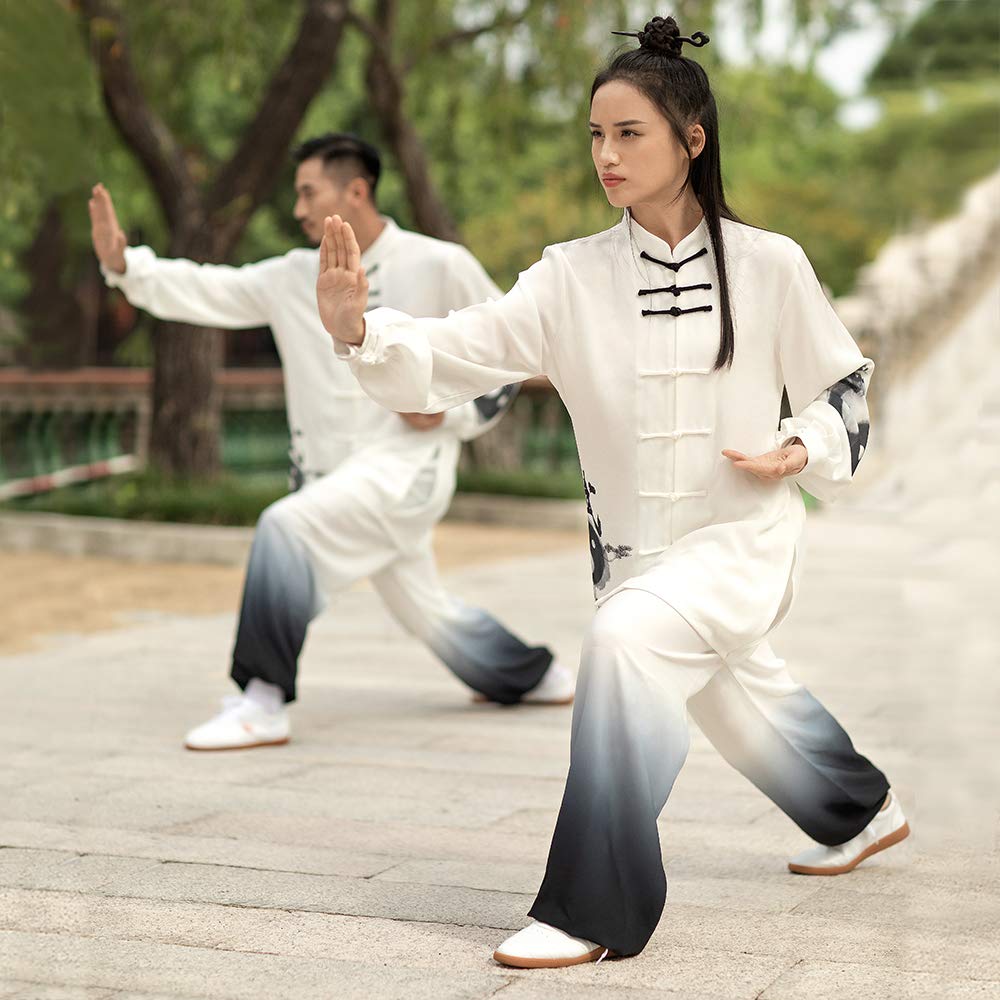 KSUA Unisex Tai Chi Uniform Martial Arts Uniform Traditional Chinese Style Long Sleeves for Excerises Qi Gong Kung Fu Wung Chun for Women