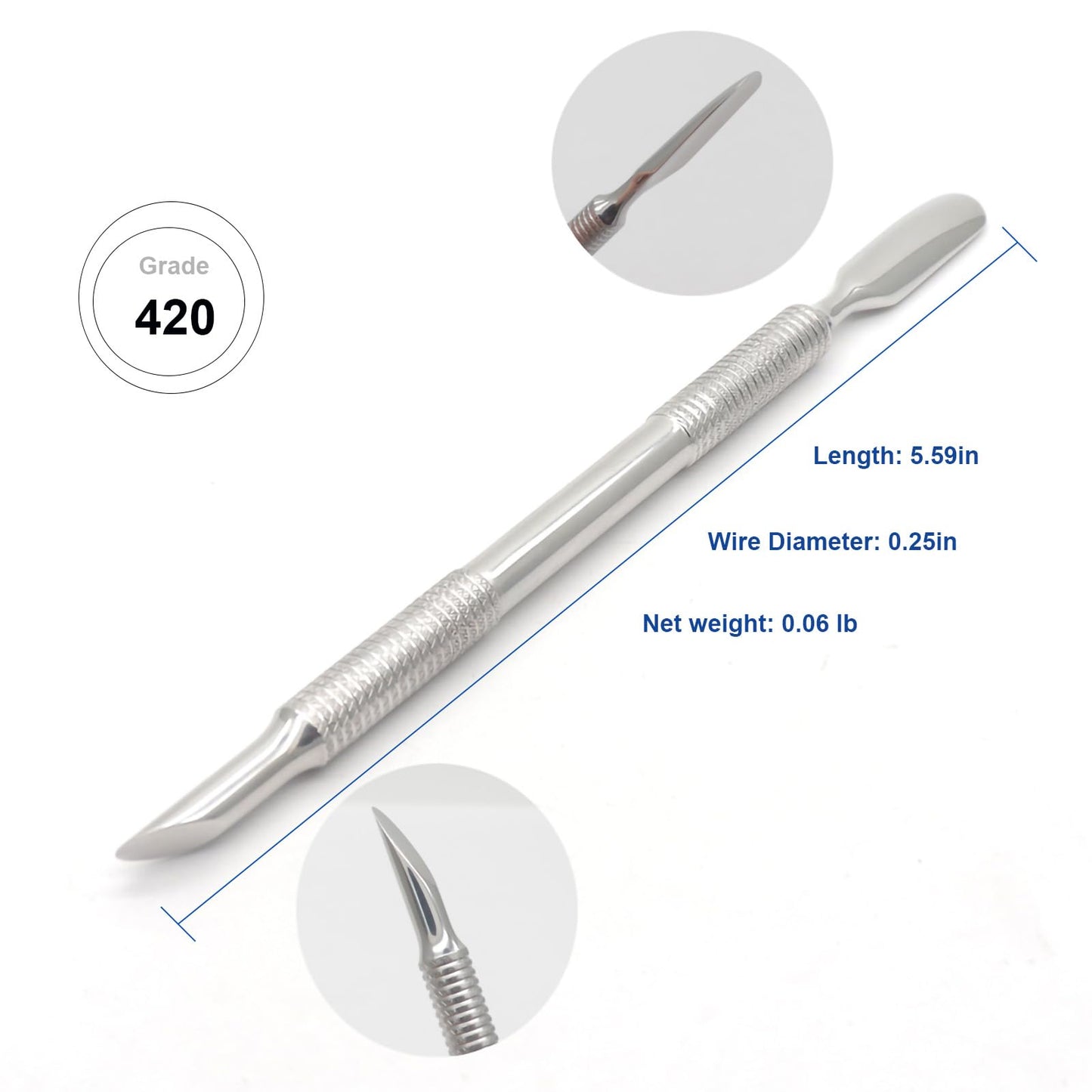 HaimiLiya Pre-treatment Cuticle Pusher, Russian Prep Nail Pushers, Dual Ended Cuticle Remover with 100/180 Grit Sandpaper Sheets, Nail Care for Manicure Pedicure Nail Art