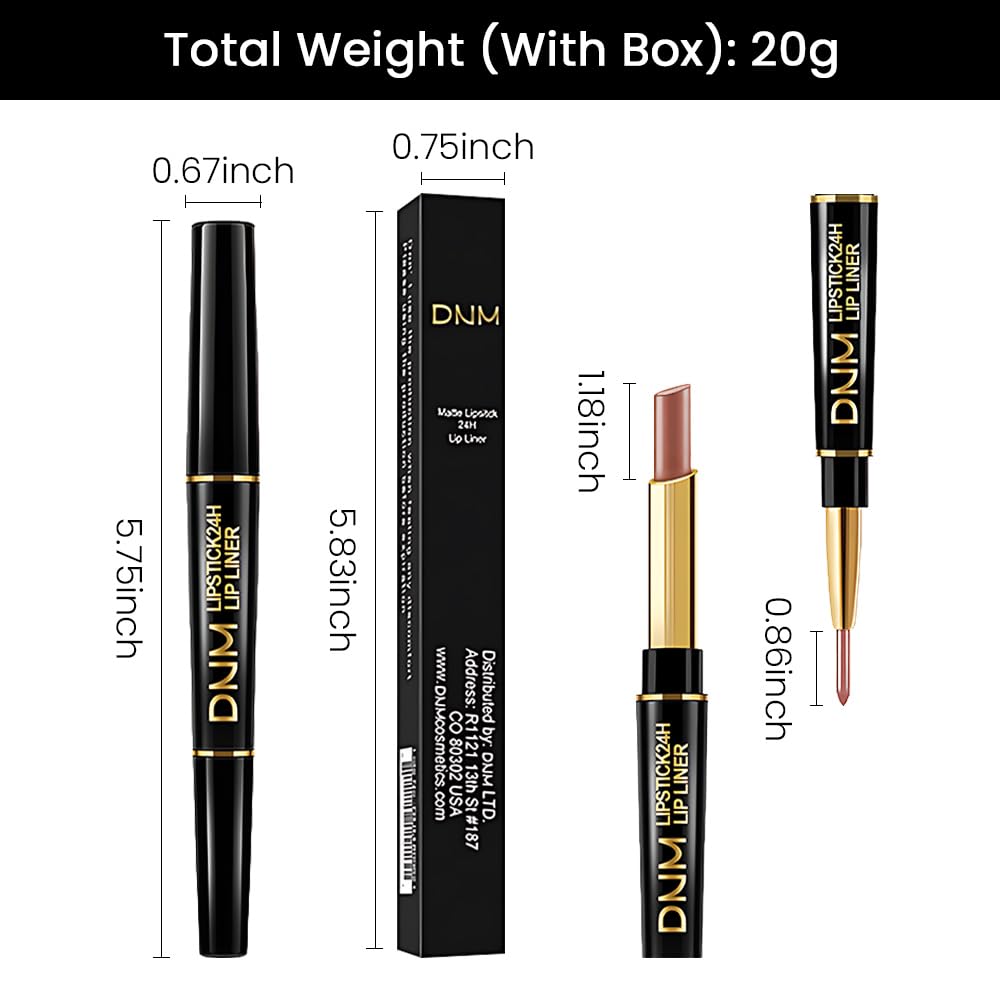 2-in-1Nude Brown Beige Velvet Lip Liner & Lipstick Set Kit for Women, Matte Lips Kit with Lip Liner Lip Stains Long Lasting Waterproof 24 Hour Lipstick and Lip Liners Combo Lipliners Pencil Set 48