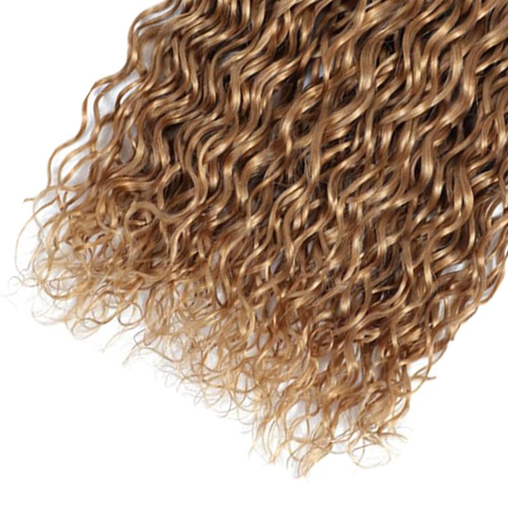 1b27 Water Wave Bundles Human Hair Ombre Human Hair Bundles 8 Inch Honey Blonde Wet and Wavy Hair Weave Brazilian Virgin Human Hair Blonde Water Wave Bundles