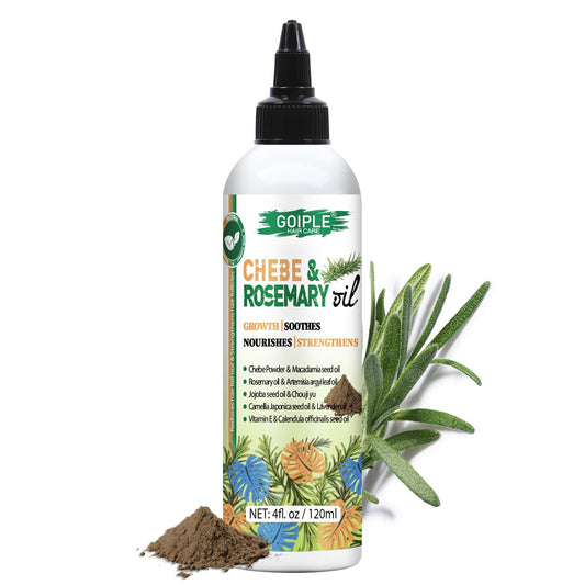 4 FLOZ Chebe&Rosemary Hair Oil for Hair Growth Chebe Oil Moisturizer for Scalp, African Chebe Powder for Hair Growth Stronger, Thicker, Longer Hair, Natural Rosemary Hair Growth Oil for All Hair Types