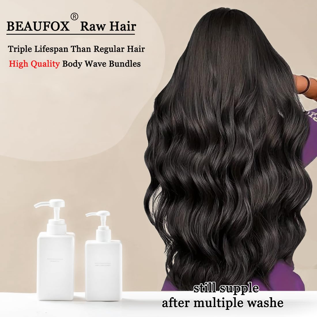 16A Raw Human Hair Bundles Body Wave Bundles 14 16 18 Inch Brazilian Hair Body Wave Human Hair Bundles 100% Unprocessed Virgin Hair Body Wave 3 Bundles Double Weft Full and Thick Natural Color