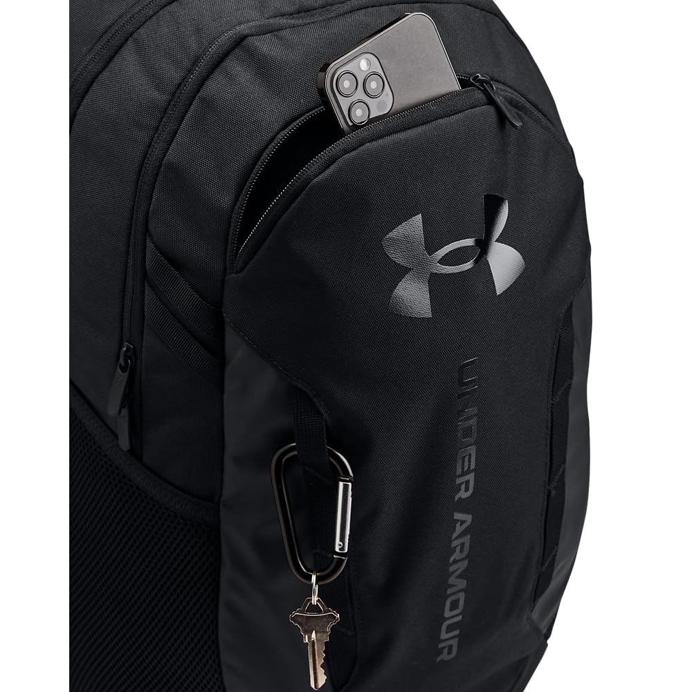 Under Armour Unisex-Adult Hustle 6.0 Backpack, (003) Black/Black/Black, One Size Fits Most