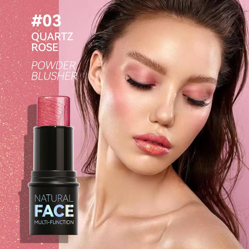3 Pcs Face Contour Sticks Set - Shades with Highlighter & Blush Sculpted Complexion Wand - Long Lasting Natural Buildable Highlighters & Contouring Bronzer (02, 03, 04)