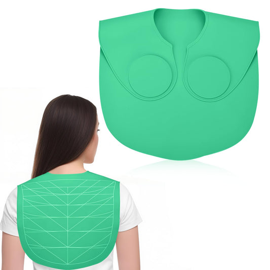 Hair Cutting Cape Collar for Salon, Large Waterproof Silicone Dye Collar, Barber Hair Cutting Mat with Weighted Rubber Neck Wrap, Green