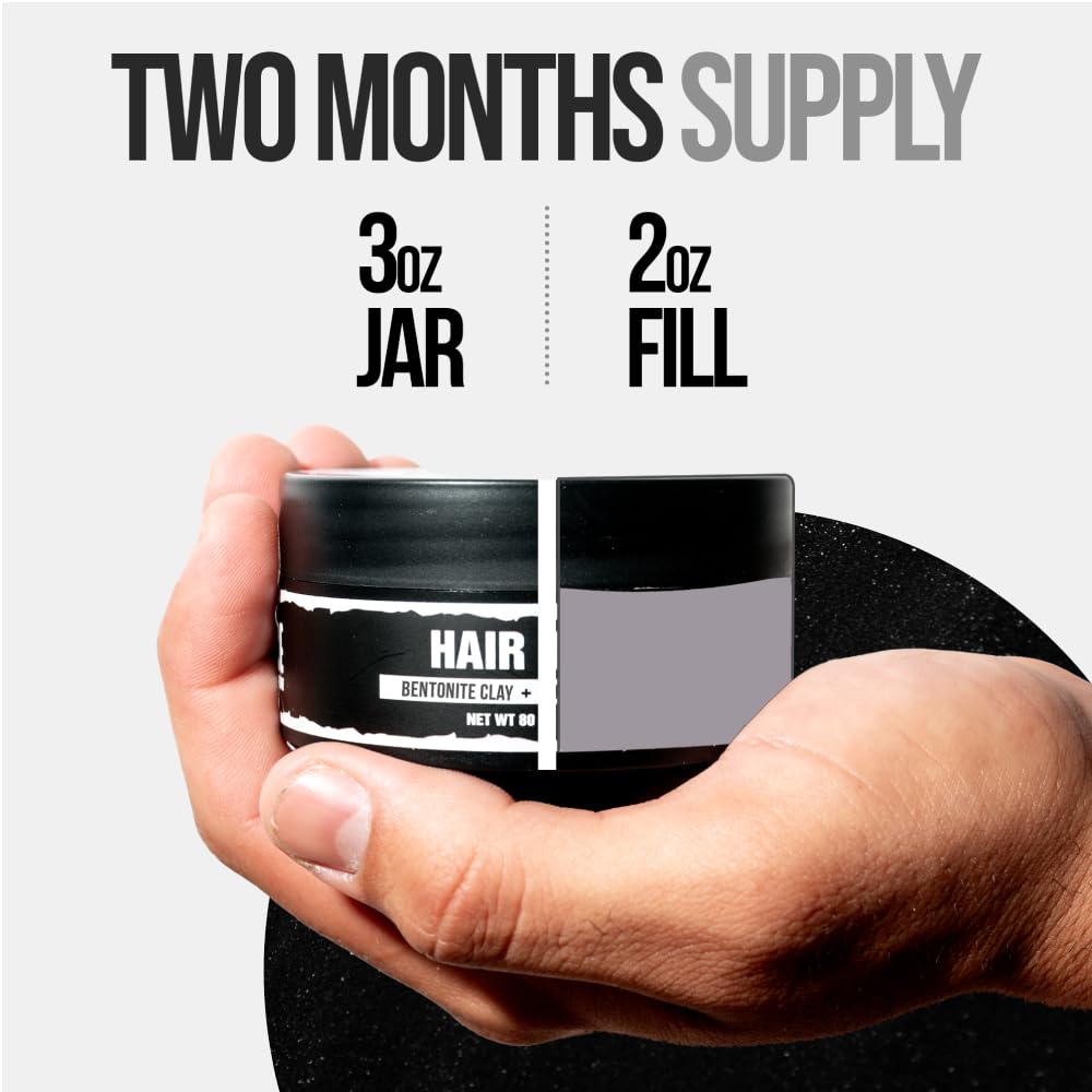 AceMan Hair Styling Clay - Medium Hold Matte Finish - Creates Volume & Texture - No Shine or Grease - Molding Cream For Men - Barber Approved (2.8 Oz)