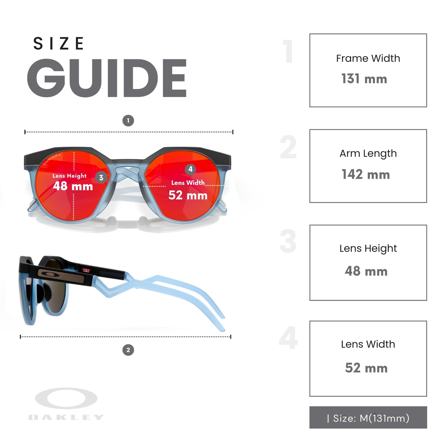 Oakley oo9242 924208 52mm matte black/prizm ruby round sunglasses for men + Bundle with designer iwear complimentary eyewear kit