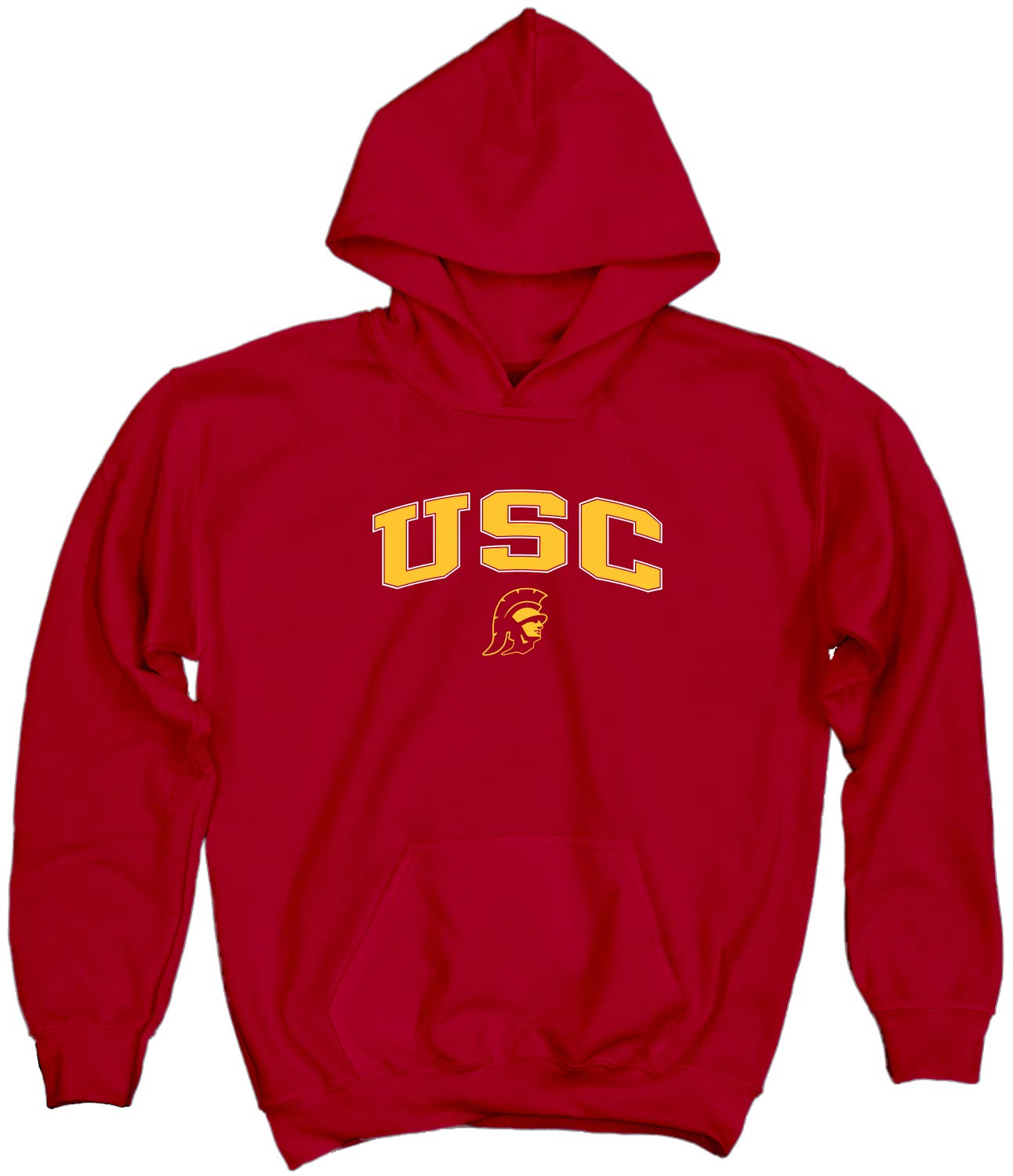 Blue 84 NCAA USC Trojans Unisex Hoodie Kids Arch Over Team Color, USC Trojans Cardinal, Small