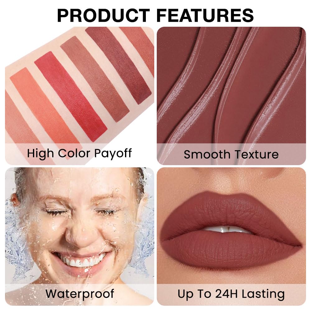 FeiCuiYun Retractable Lipliner Pencil Waterproof Makeup for Lip Liner and Eye Liner, Smooth and Creamy, Long Lasting Matte Finish, Vegan Beauty, Matte Velvet Pigmented Lip Liner (02#Cherry Red, 1)