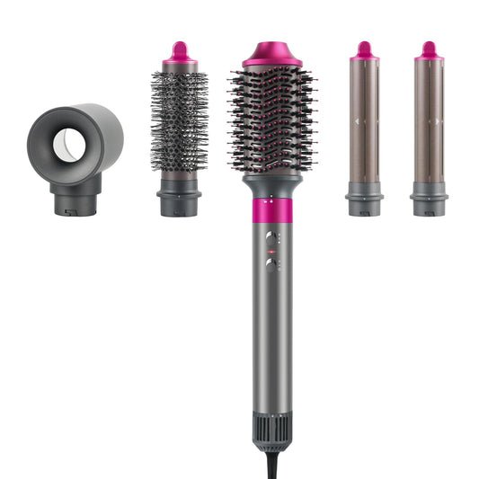 Hair Dryer Brush, webeauty 5 in 1 One Step Professional Hot Air Brush Set for Fast Drying, Curling Drying, Straightening Combing, Hair Styler [Ceramic Coating] [Negative Ion] 110000 RPM (Red)