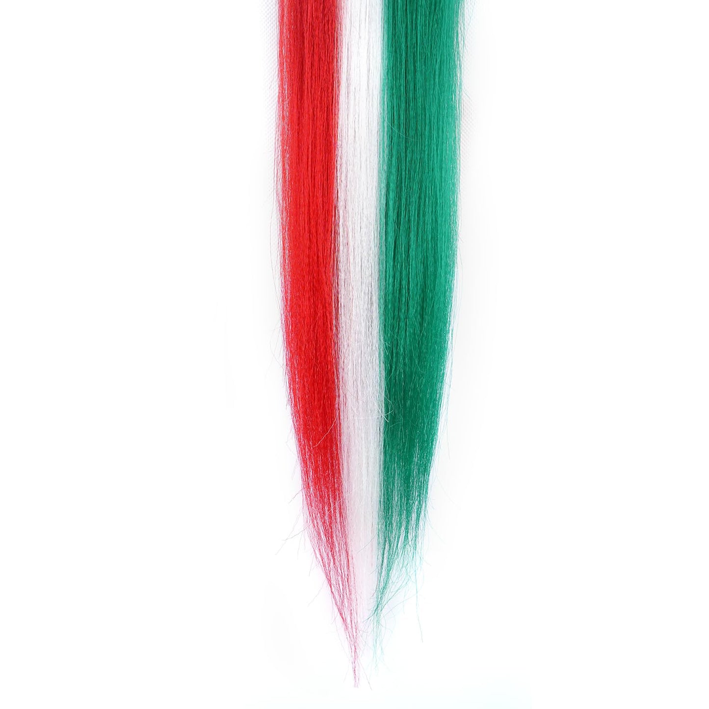 2 Pack Braid Ponytail Extension, Full of Christmas Color Ponytail Extension, with Elastic Tie Straight Tube Sleek Wrap Extension Hair Ponytail Extension 26 Inch (Green/White/Red#)