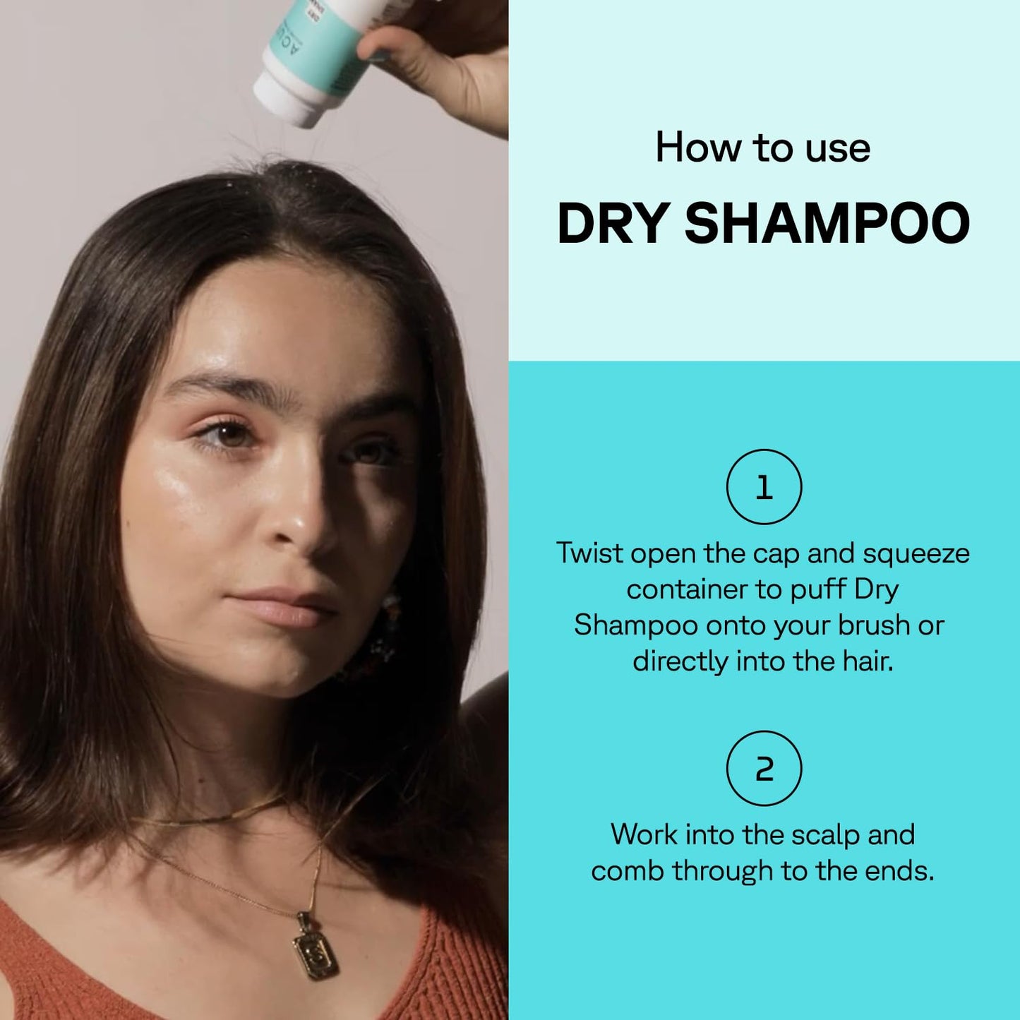 Acure Dry Shampoo - Brunette to Dark Hair, Powder Care to Refresh Treated Color Tinted Hair & Extend Cleansing with Cocoa & Rosemary Formula - 100% Vegan - 1.7 Oz Travel Pack Size