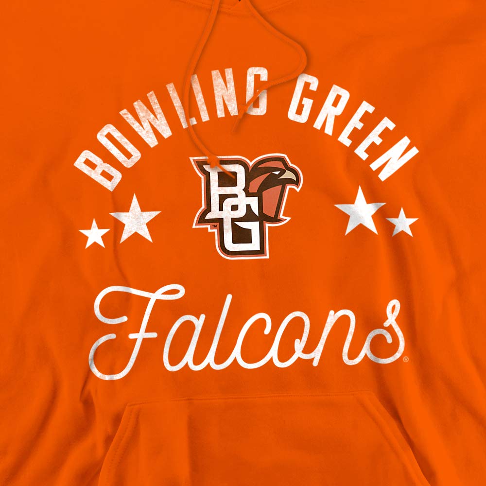 Bowling Green State University Official Falcons Unisex Adult Pull-Over Hoodie, Bowling Green State University, Orange, Large