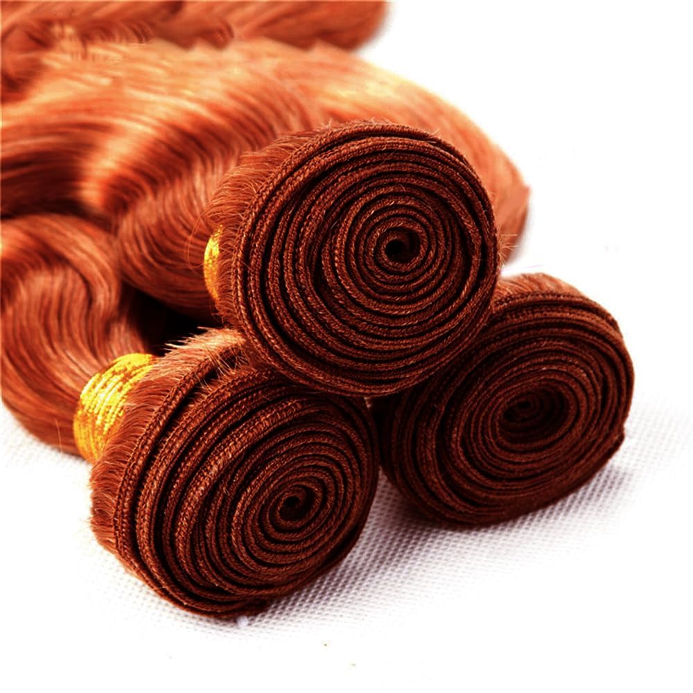 32 32 32 Inch AuokMar Hair Brown Body Wave Bundles Human Hair Color #33 Human Hair Bundles Peruvian Virgin Remy Hair 3 Bundles Reddish Brown Body Wave Bundles Hair Extensions