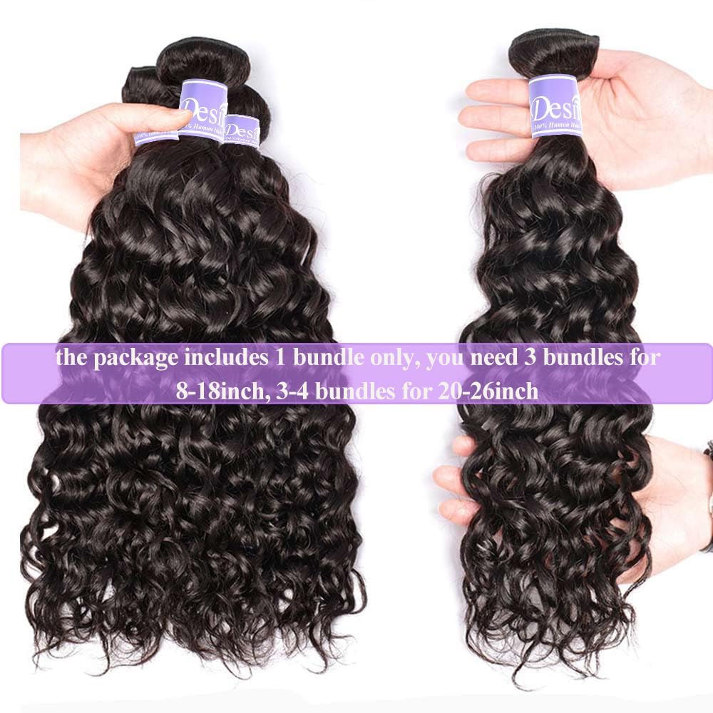 Water Wave Bundles Human Hair,Wet And Wavy Bundles 22Inch 100% Unprocessed Brazilian Virgin Curly Human Hair Bundles Ocean Wave Bundles for Women,Soft Bouncy Full And Thick Natural Black